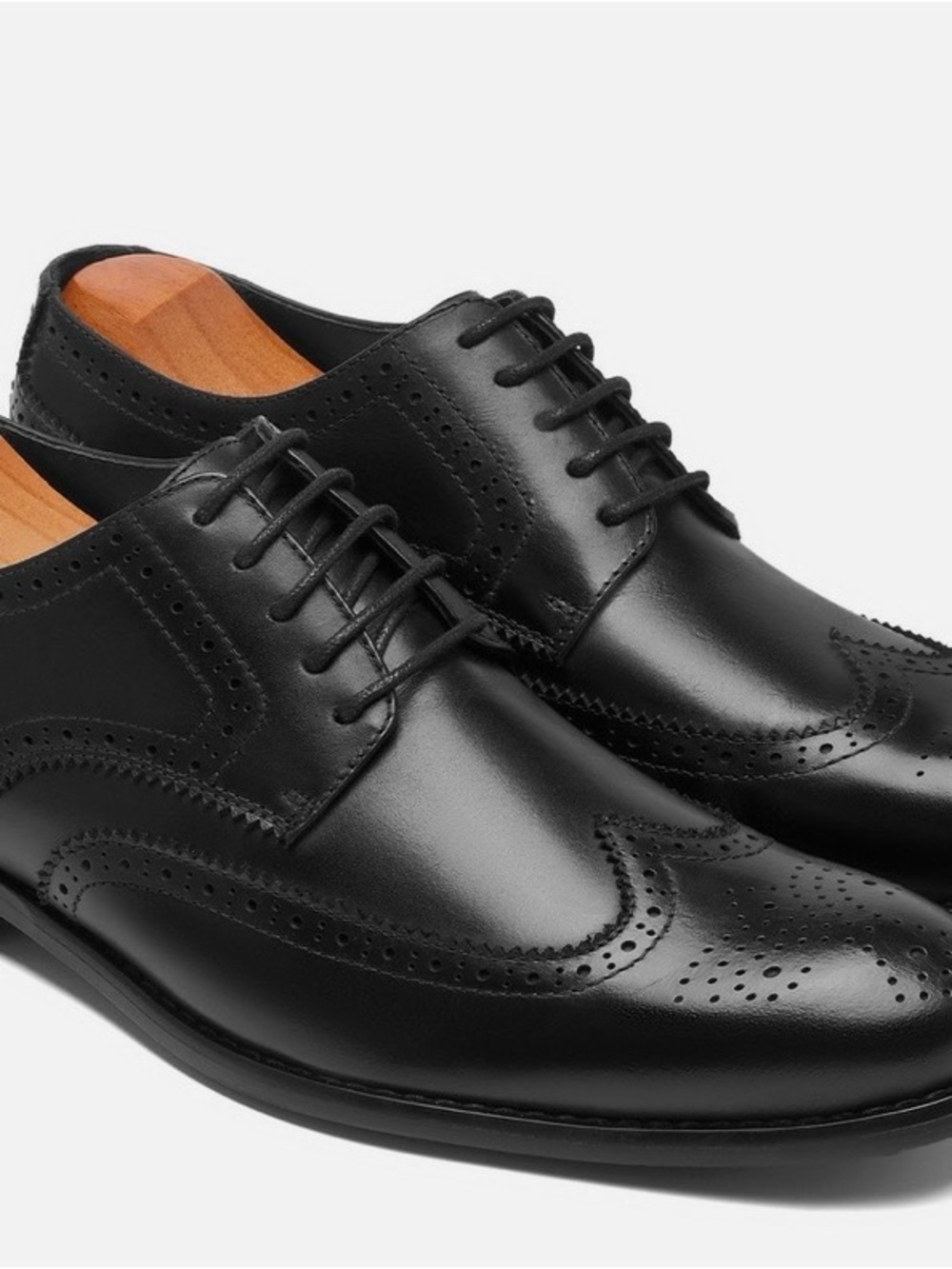Men's Black Brogue Derby Dress Shoes